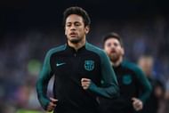 BARCELONA, SPAIN - APRIL 19: Neymar of Barcelona warms up prior to the UEFA Champions League Quarter Final second leg match between FC Barcelona and Juventus at Camp Nou on April 19, 2017 in Barcelona, Spain.  (Photo by Shaun Botterill/Getty Images)